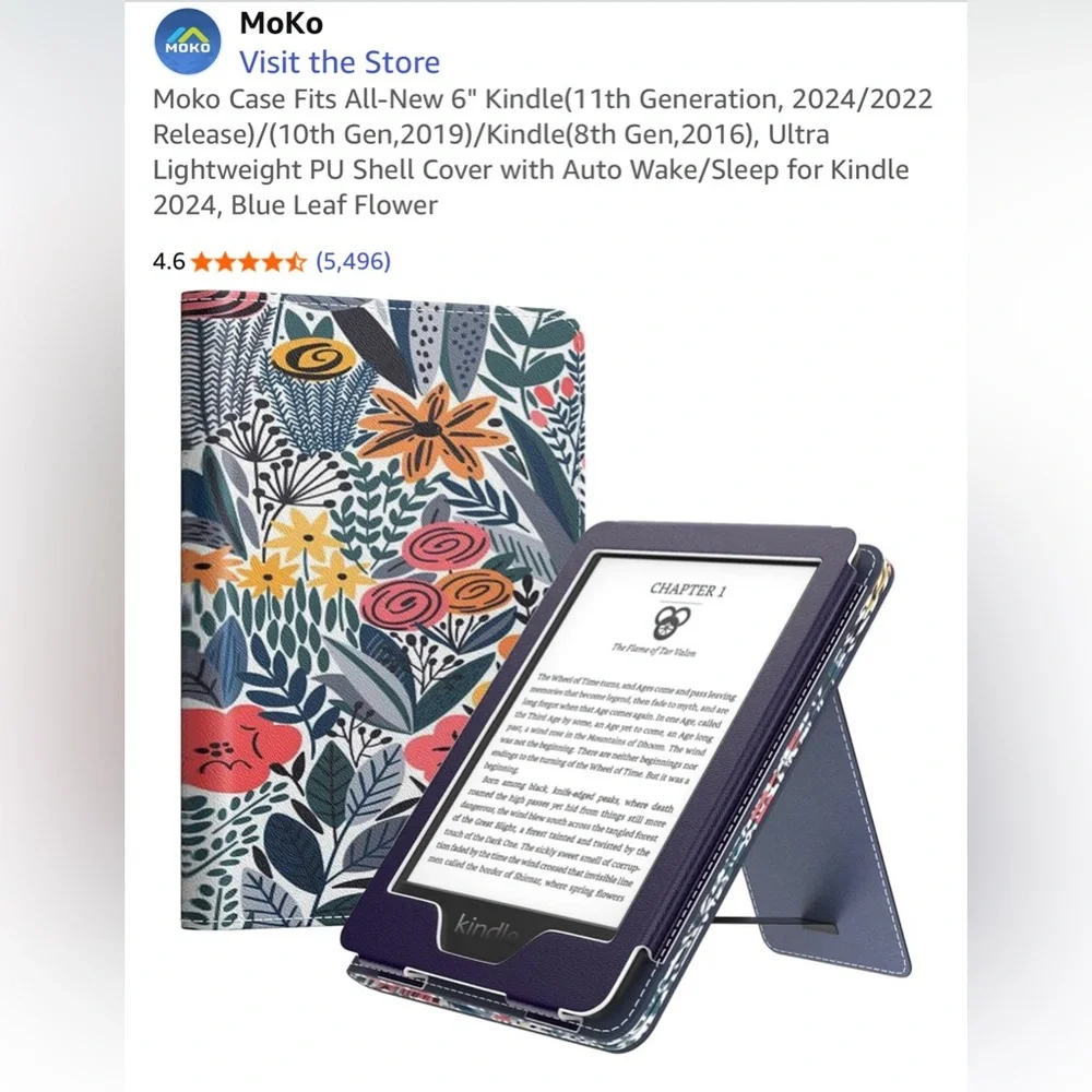 Floral Patterned Kindle Case